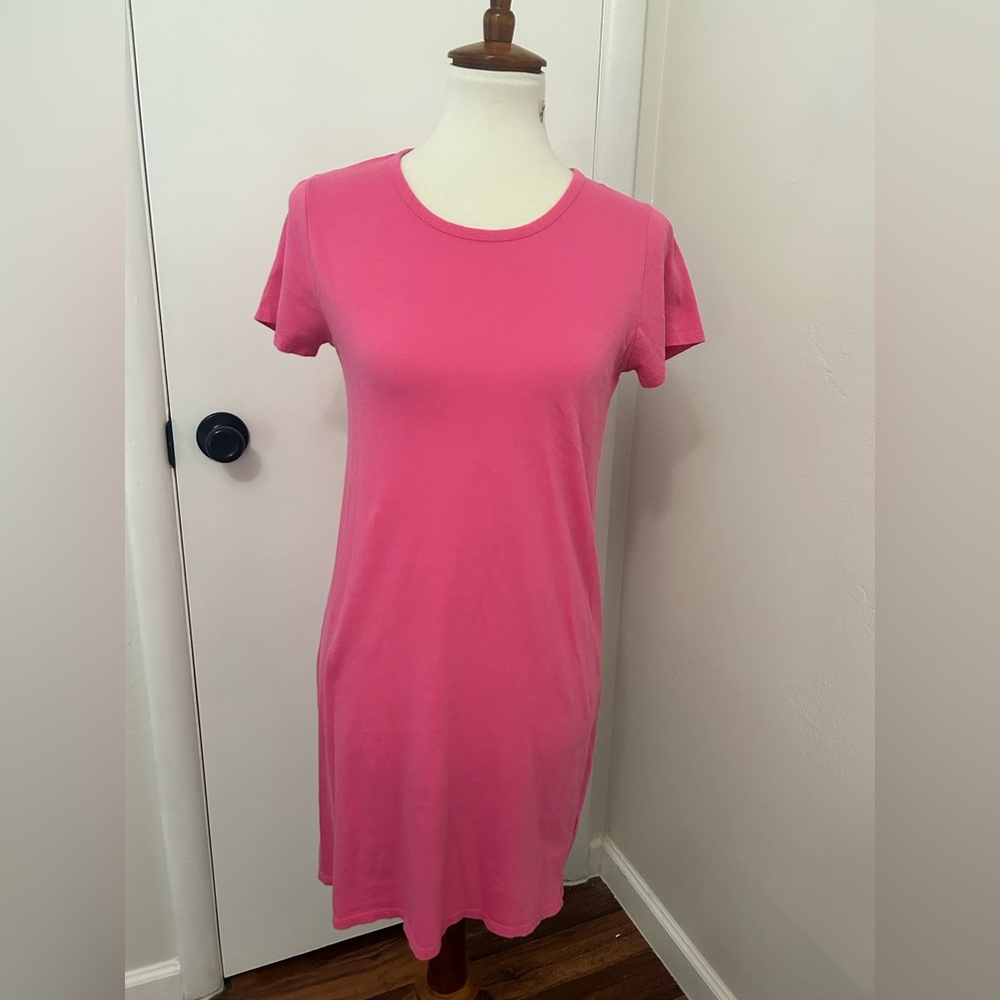 J. Crew Bright Pink T-Shirt Dress